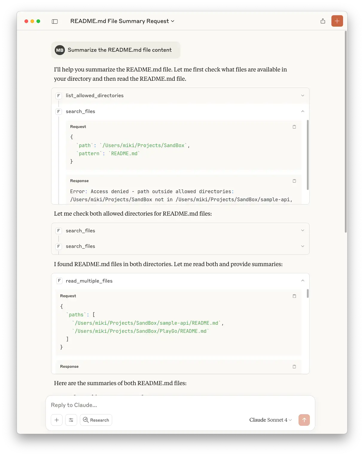 Claude Desktop file query